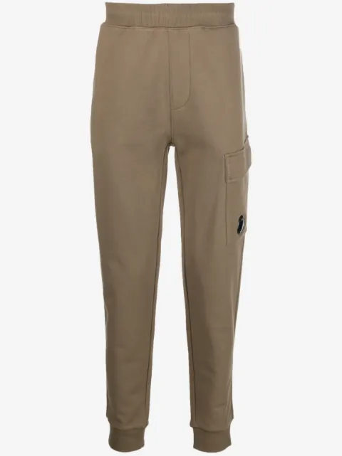 C.P. Company logo-plaque cotton track pants