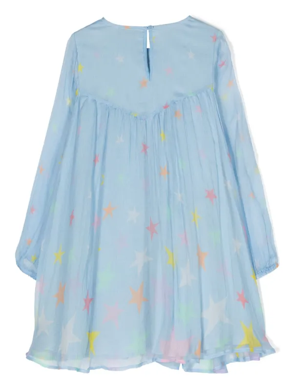 white christmas dresses Summer Women Blue Starry Sky Swing Chiffon Midi Dress 2353# – Xiaolizi
