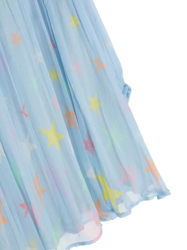 Stella McCartney Kids star-print Chiffon Dress | Blue | FARFETCH BH