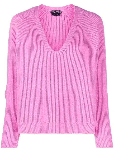 TOM FORD ribbed V-neck jumper