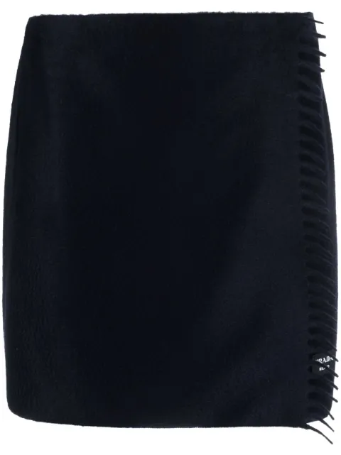 Prada scarf-style cashmere miniskirt
