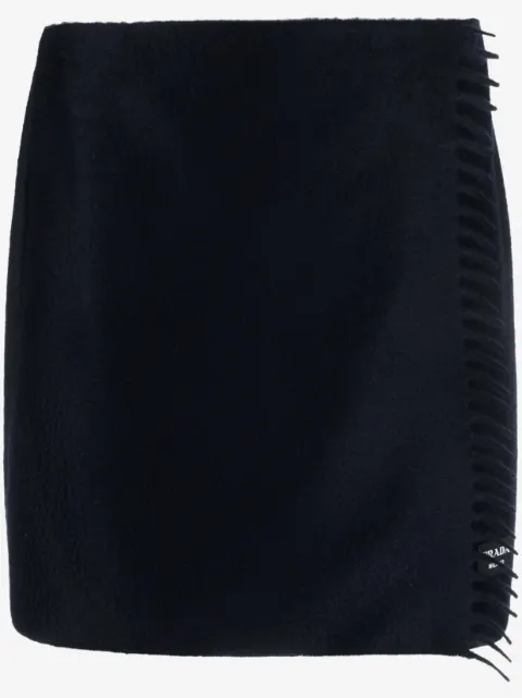 Prada scarf-style cashmere miniskirt