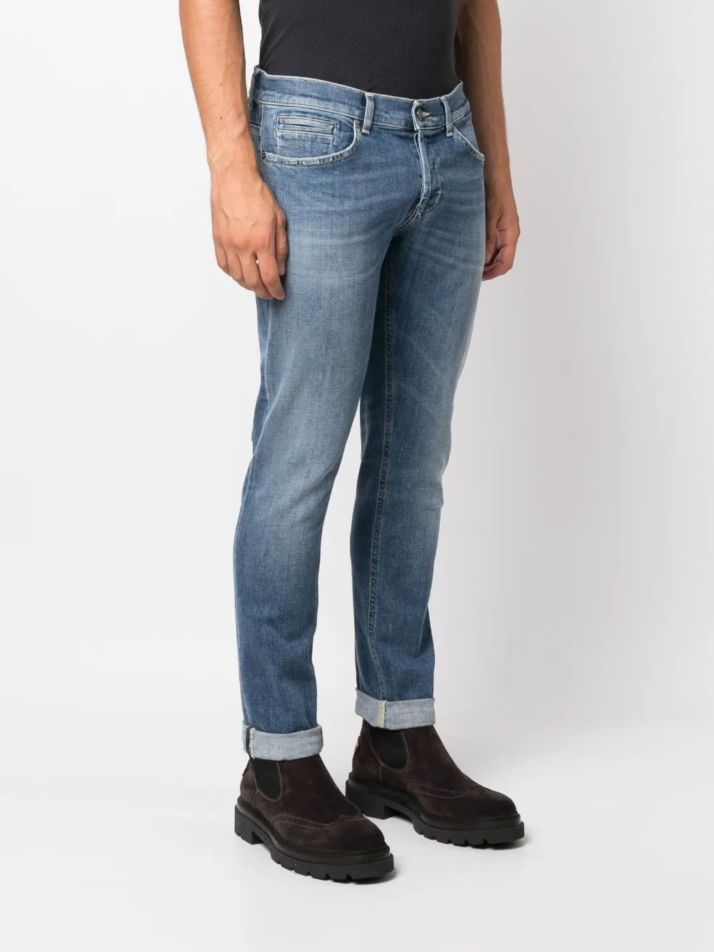  Dondup Jean Skinny à Taille Mi-haute - Bleu 