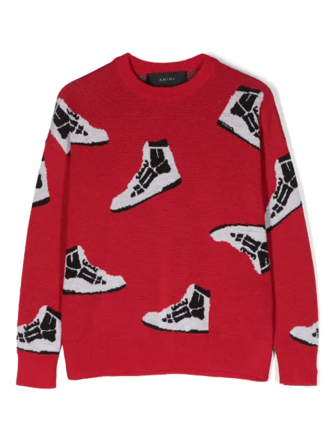 AMIRI KIDS patterned intarsia-knit wool sweater