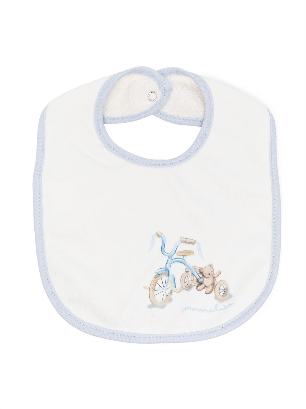 Monnalisa graphic-print cotton bib - White