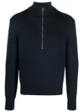 TOM FORD half-zip wool-silk jumper - Blue