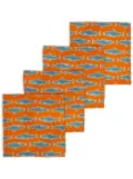 La DoubleJ x Passalacqua Como Fish napkin (set of four) - Orange