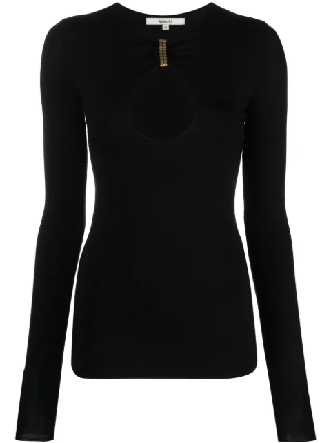 MANURI long-sleeve cut-out T-shirt