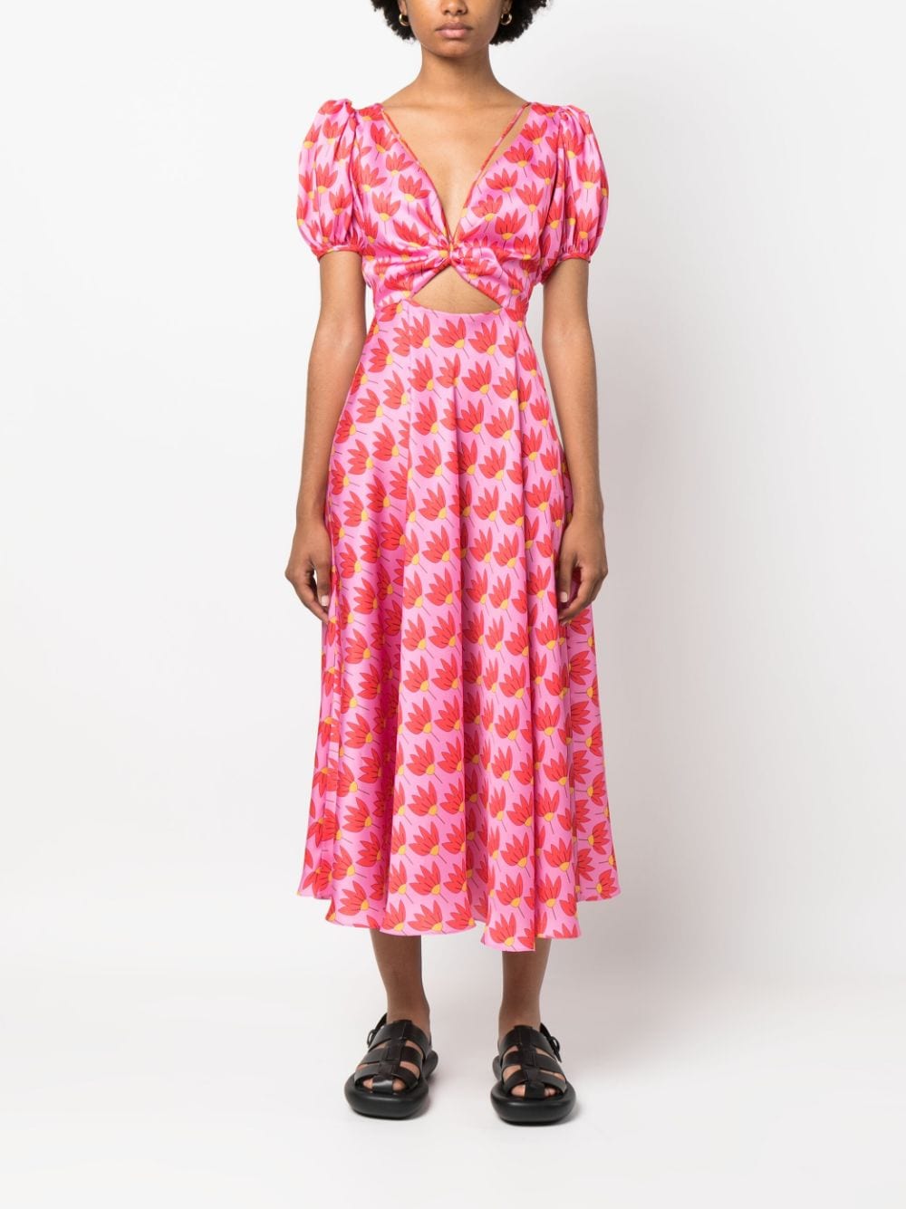 Parlor Blushing cut-out midi dress - Roze