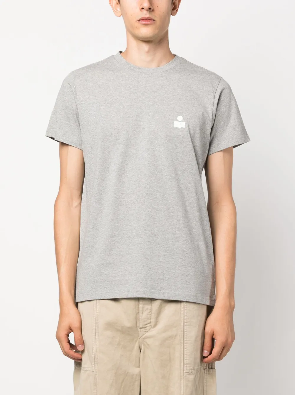 MARANT logo-print organic cotton T-shirt - Grijs