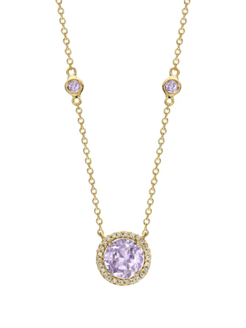 Kiki McDonough Grace 18ct Yellow Gold, Lavender Amethyst Round Diamond Necklace