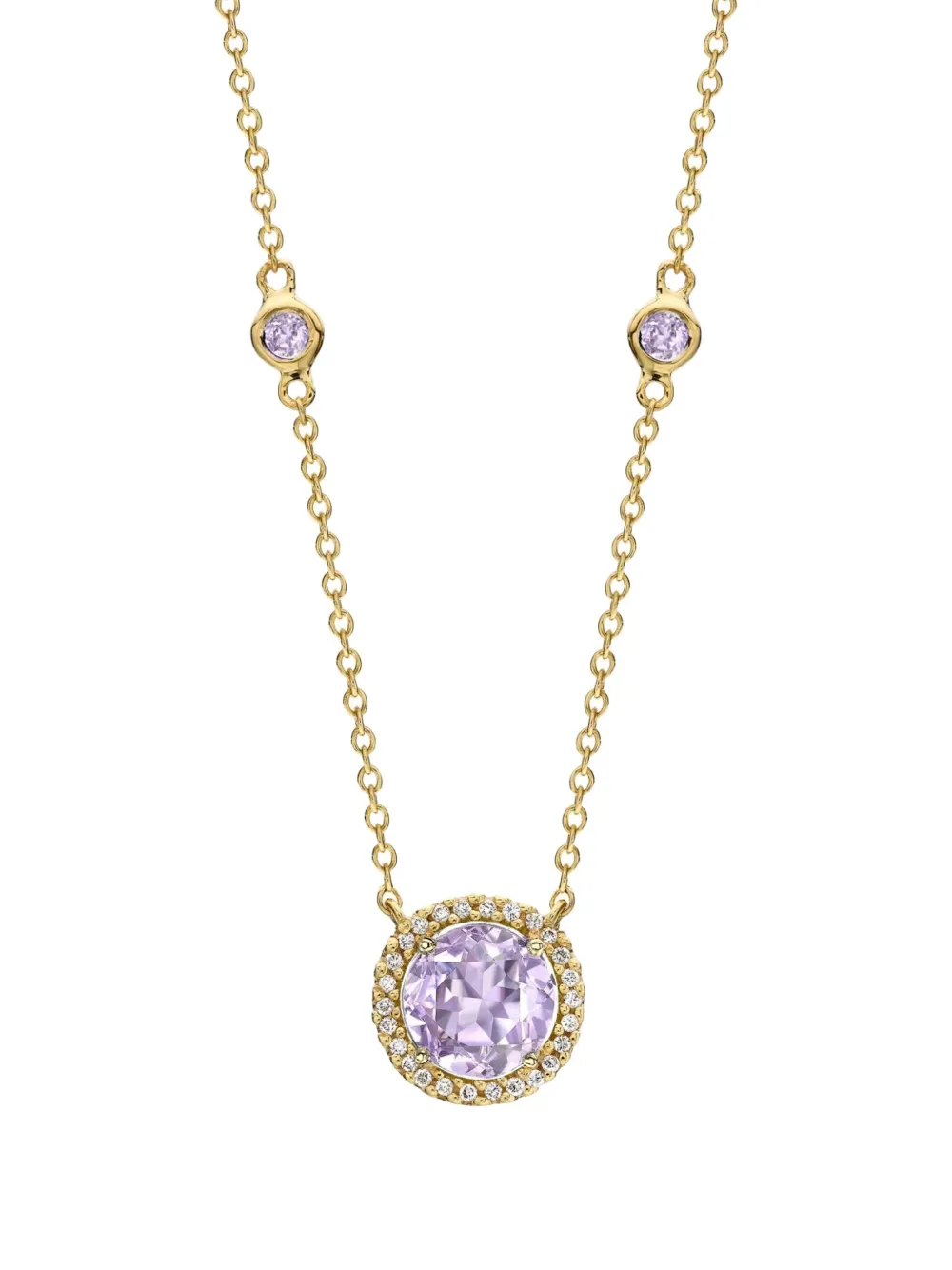 Kiki McDonough 18K yellow gold Grace amethyst and diamond necklace | Image 2