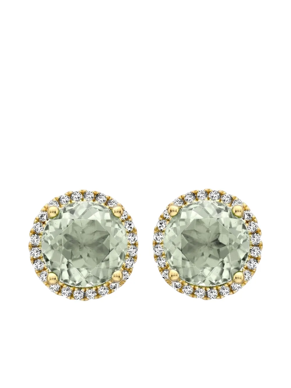 Kiki McDonough 18K yellow gold Grace amethyst and diamond stud earrings