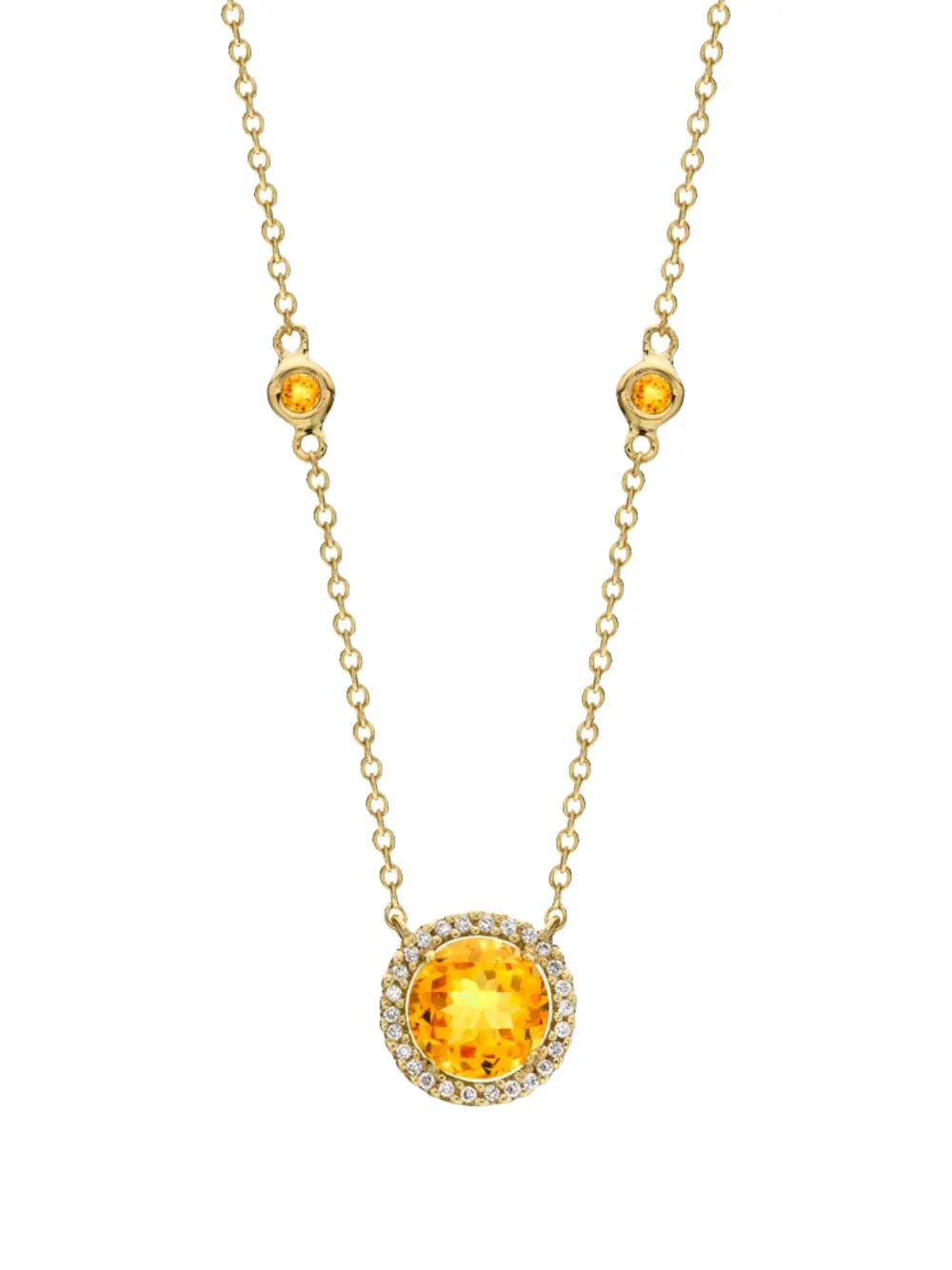 Kiki McDonough 18K yellow gold Grace citrine and diamond necklace | Image 2