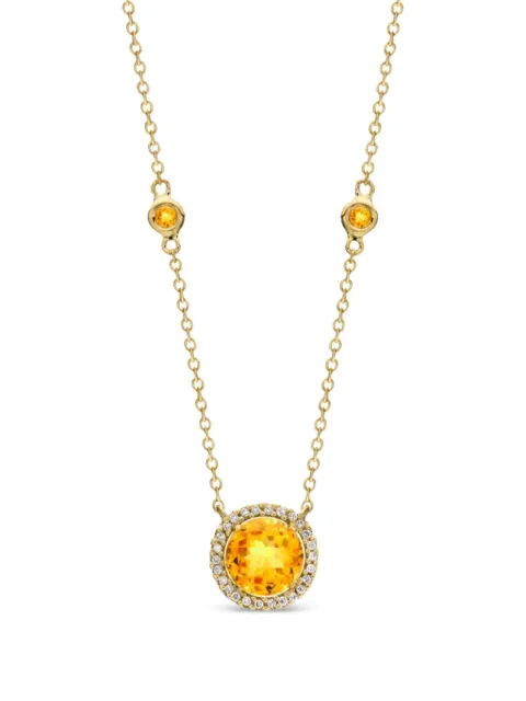 Kiki McDonough 18K yellow gold Grace citrine and diamond necklace
