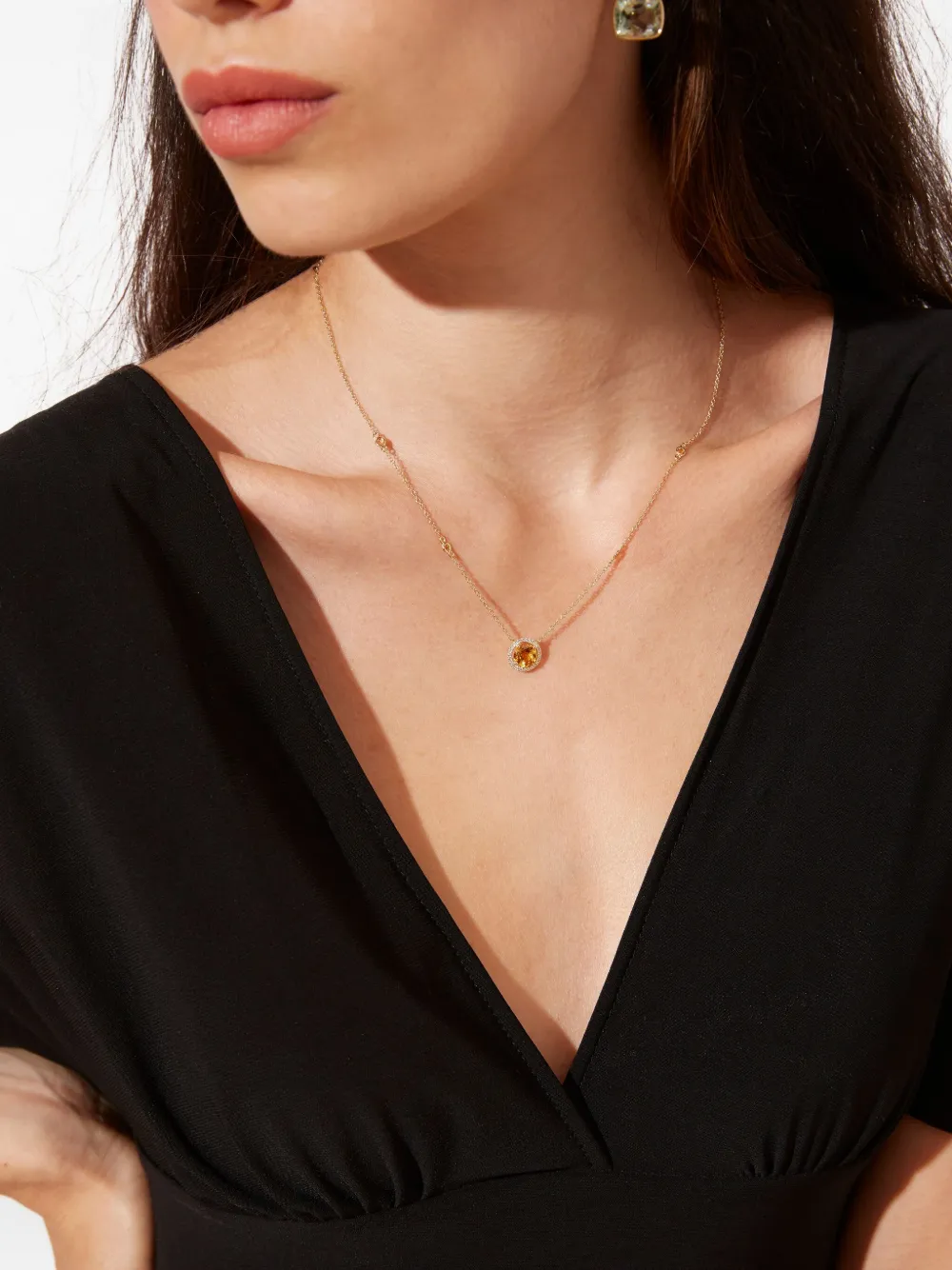 Kiki McDonough 18K yellow gold Grace citrine and diamond necklace | Image 2