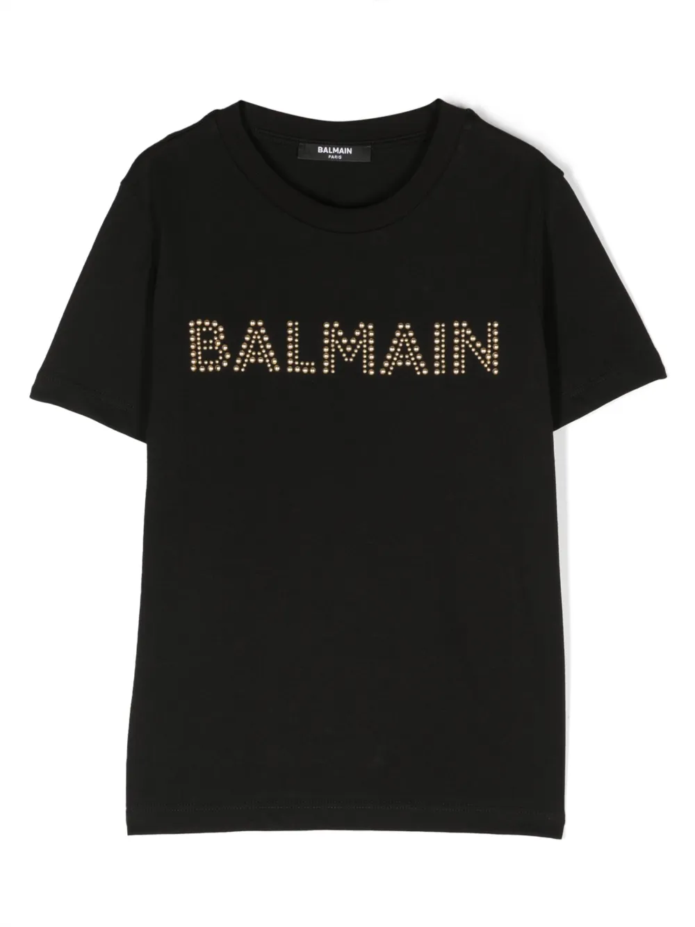 Balmain Kids logo-embellished cotton T-shirt | Black | Image 1