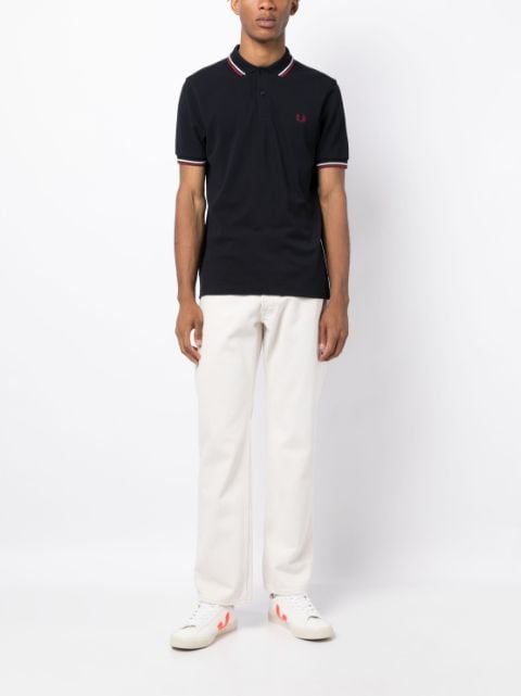 contrast-trim cotton polo shirt