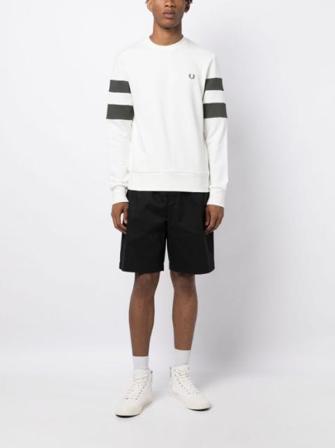 Ringer-embroidered cotton sweatshirt