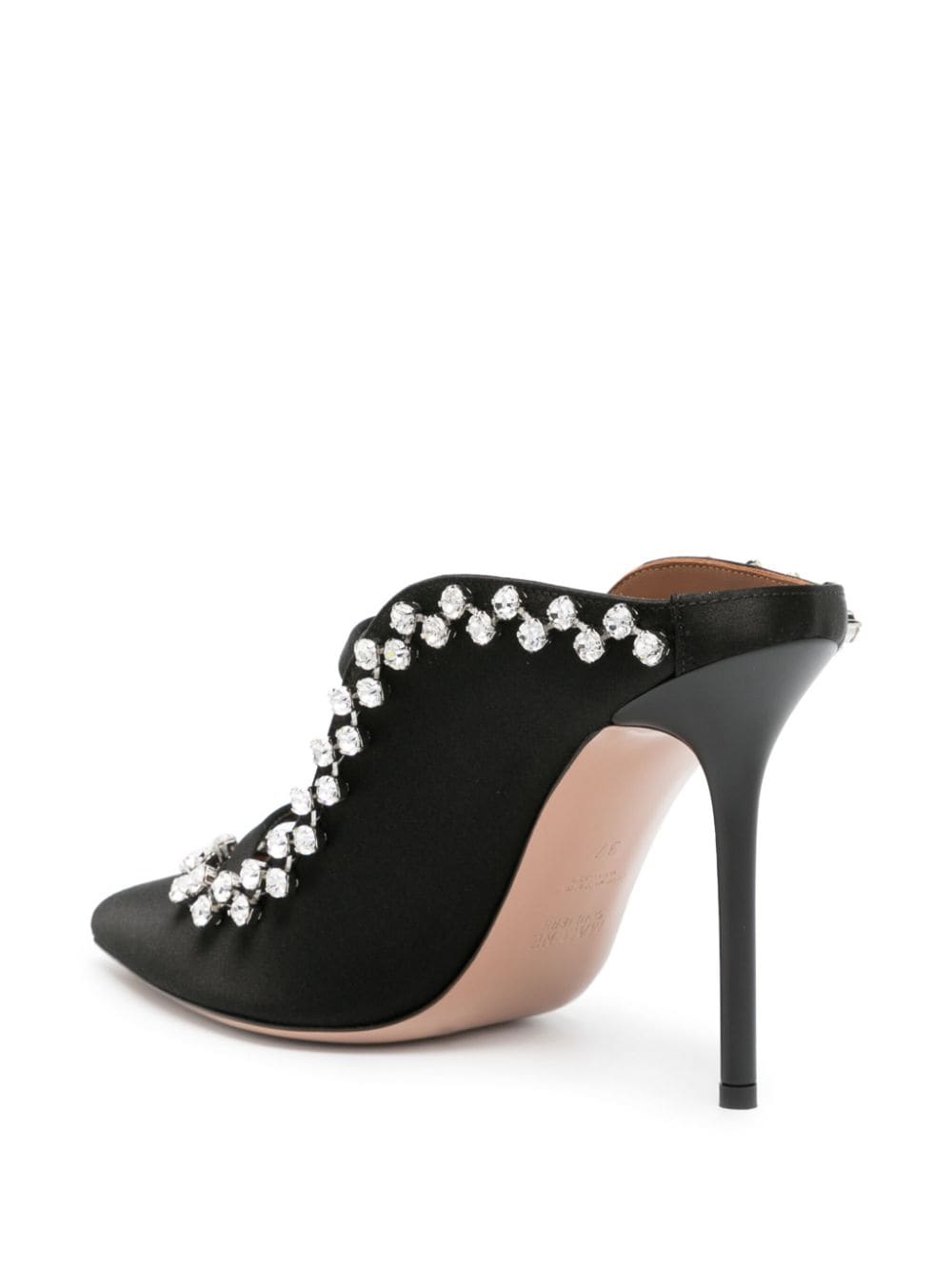 Shop Malone Souliers Gala 100mm Crystal-embellished Mules In Black