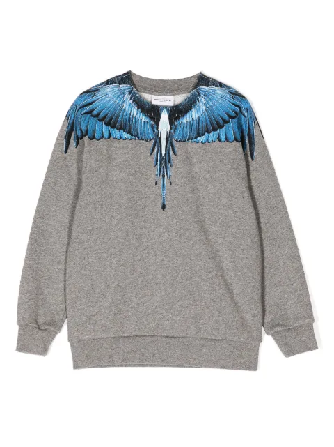 Marcelo Burlon County Of Milan Kids سويت شيرت مزيج قطن بطبعة أجنحة 