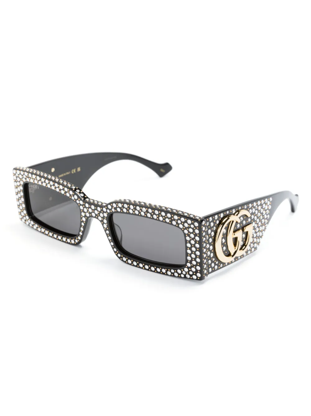 Gucci Eyewear Zonnebril met logoplakkaat Zwart