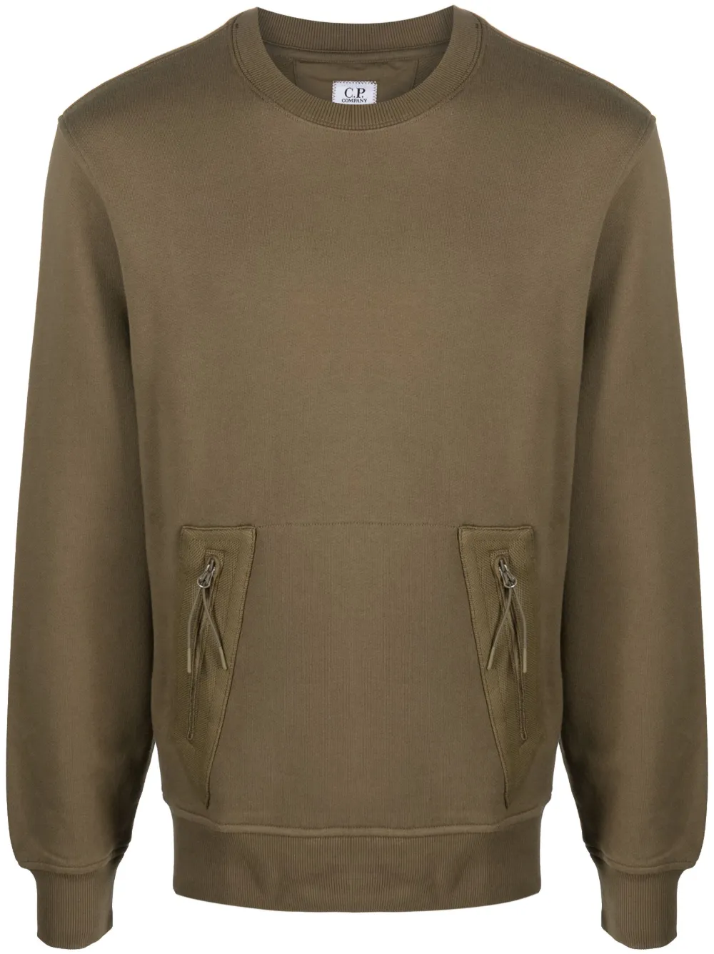 C.p. Company Sleeve-pocket Crew-neck Sweatshirt In Green