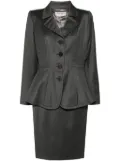 Saint Laurent Pre-Owned 1980s wool skirt suit - Grey