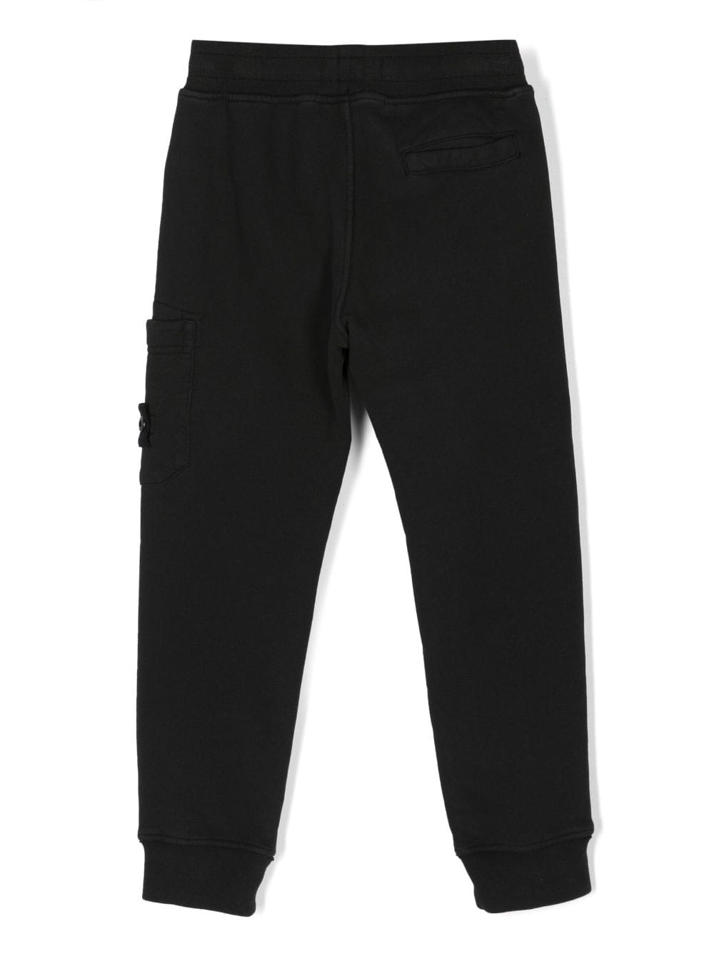 Shop Stone Island Junior Compass-patch Cotton Track Pants In Black