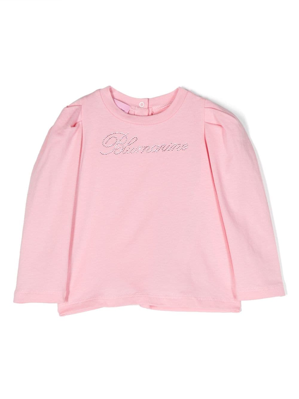 Miss Blumarine logo-embellished cotton-blend sweatshirt - Pink