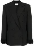 Giuseppe Di Morabito feather-cuffs double-breasted blazer - Black