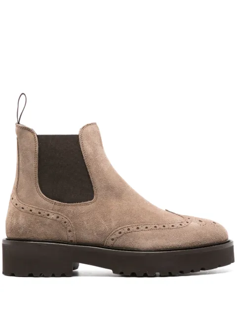 Doucal's perforated slip-on suede boots