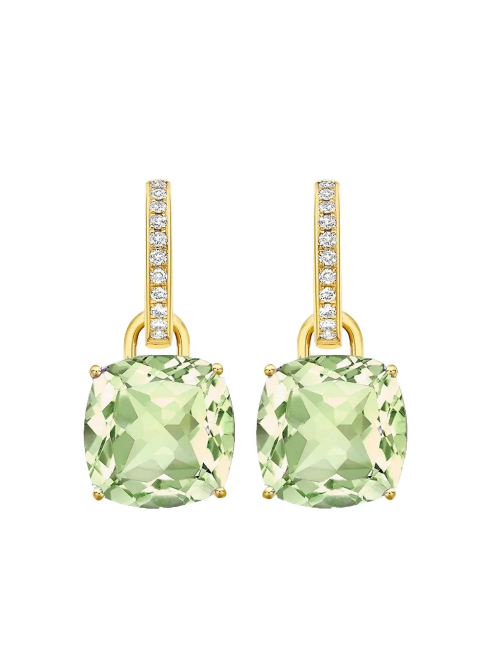 Kiki McDonough 18K yellow gold Classics amethyst and diamond hoop earrings | Image 2