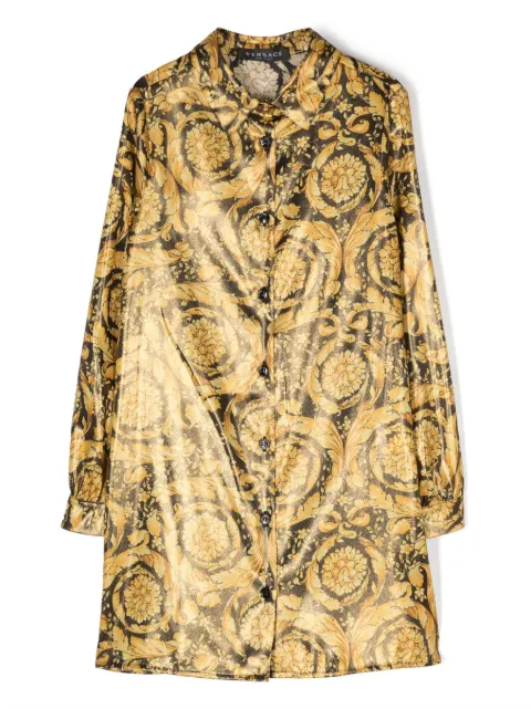 Versace Kids Barocco-print long-sleeve shirtdress