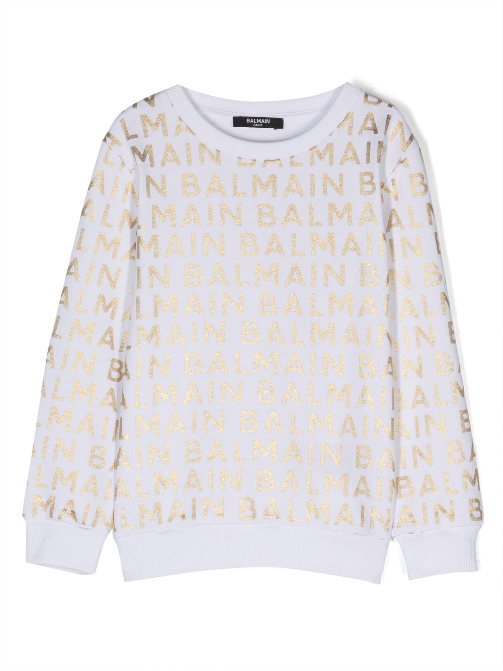 Balmain Kids logo-print cotton sweatshirt - White