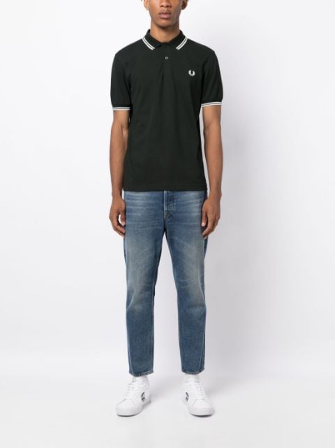 contrast-trim cotton polo shirt