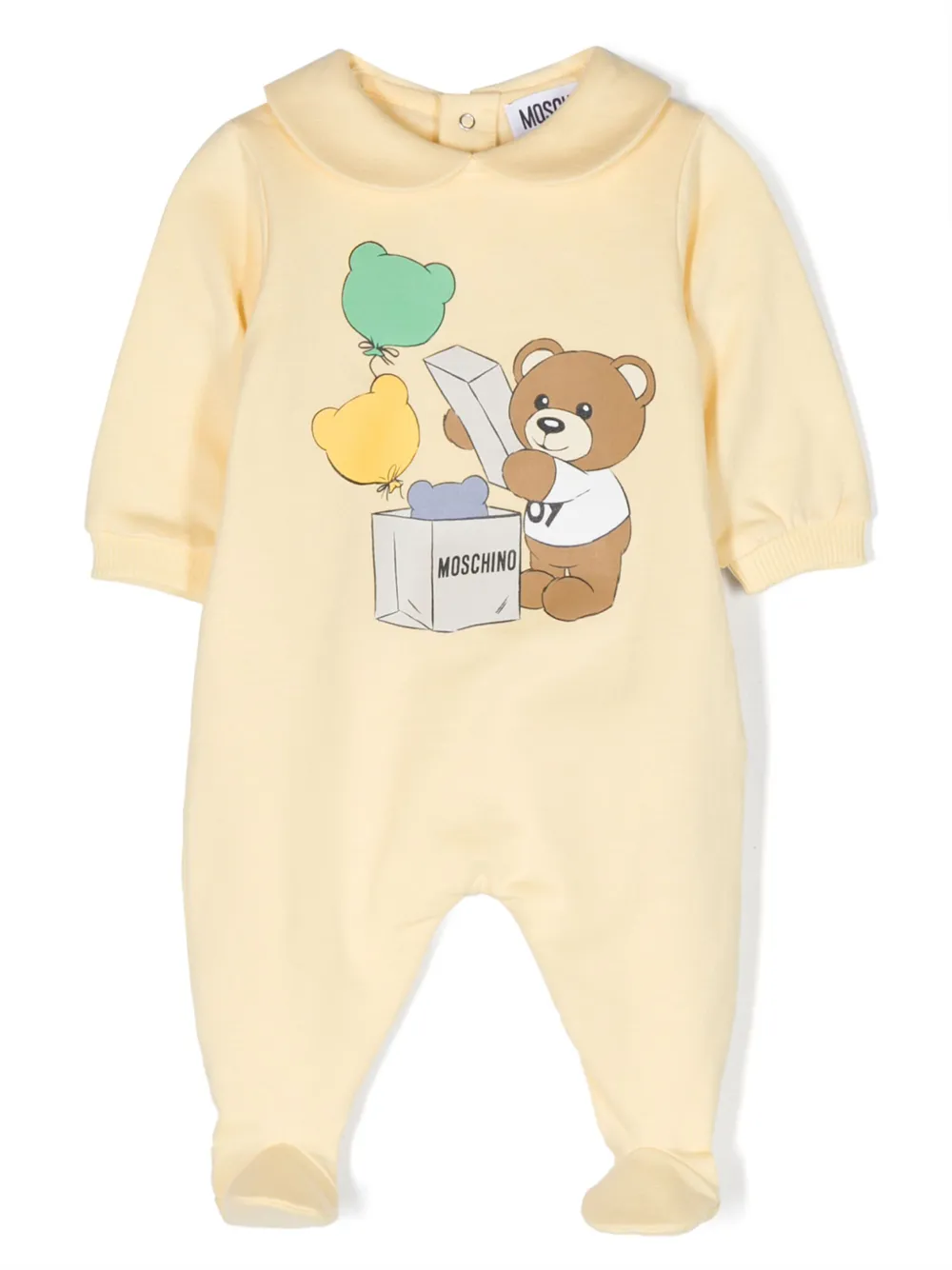 Moschino Kids Romper met teddybeerprint Geel