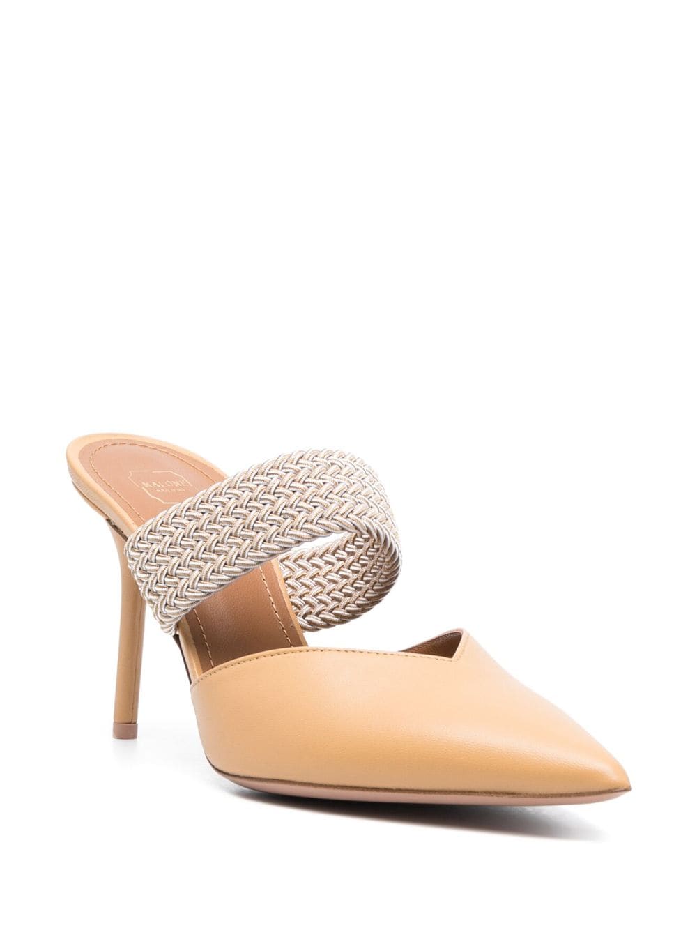 Malone Souliers Maisie 90mm leather mules - Beige
