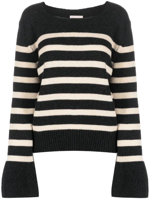 Semicouture striped boat-neck jumper