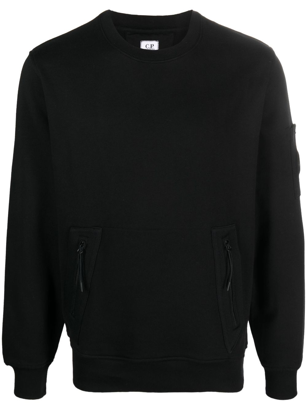 C.p. Company Sleeve-pocket Crew-neck Sweatshirt In Black