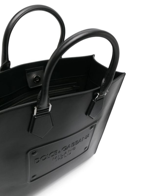 Dolce & Gabbana Logo Embossed Tote Bag in Black