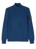 Stone Island Junior Compass-motif roll-neck jumper - Blue