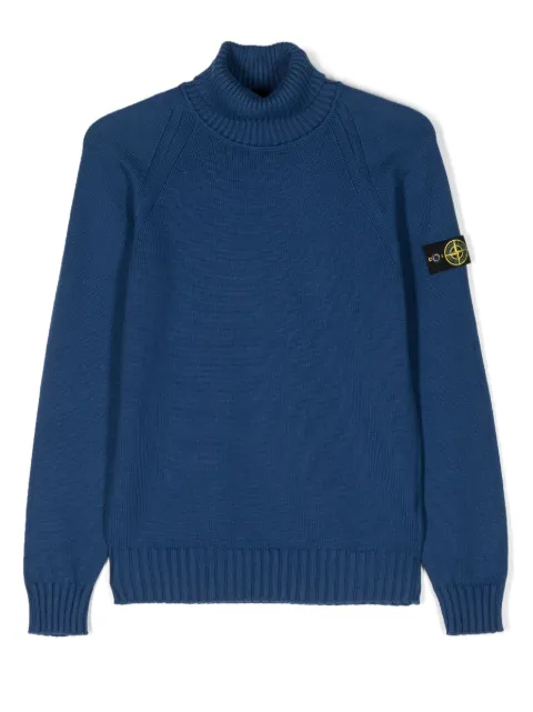 Stone Island Junior Compass-motif roll-neck jumper