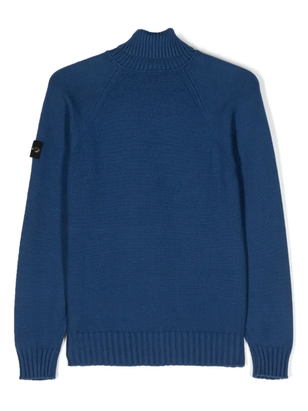 Stone Island Junior Trui Met V hals Blauw FARFETCH NL