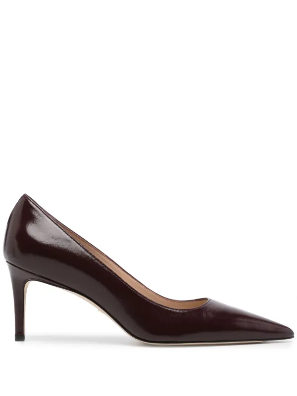 Brown pointed toe pumps sale