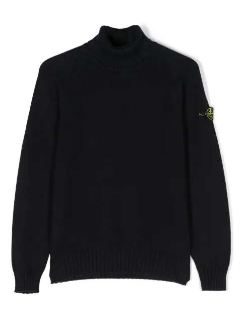 Stone Island Junior Compass-motif roll-neck jumper
