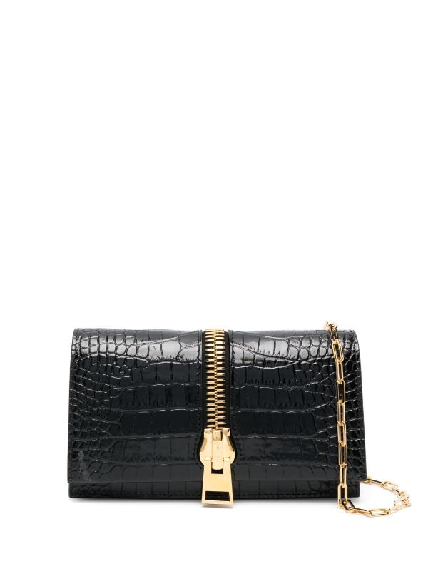 TOM FORD gold Mini Metallic Croc-Embossed Leather 001 Shoulder Bag