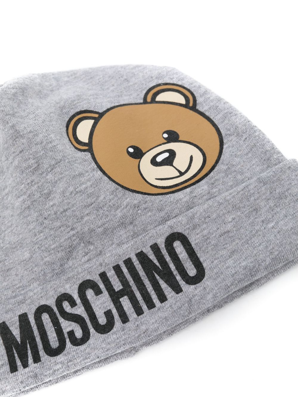 Moschino Kids Teddy Bear mélange-effect beanie - Grijs