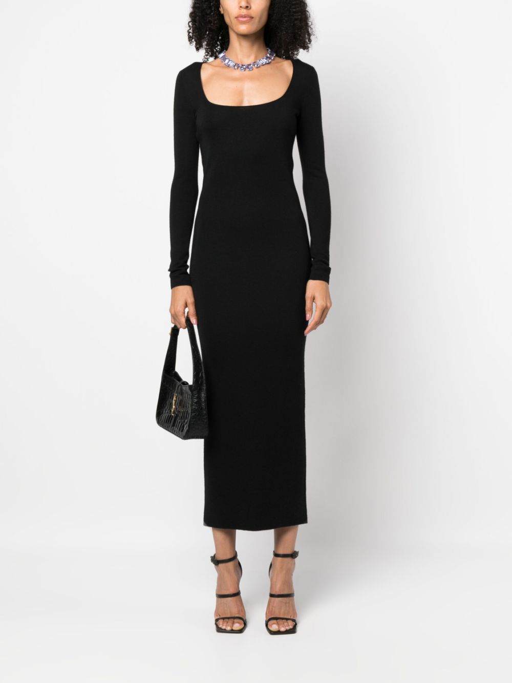 TOM FORD Gebreide midi-jurk - Zwart