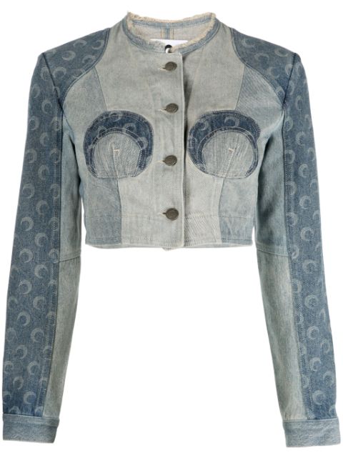 Marine Serre Regenerated cropped denim jacket